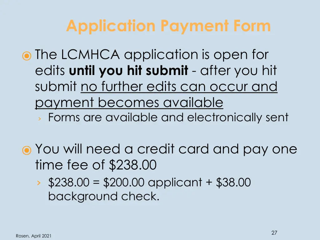 application payment form