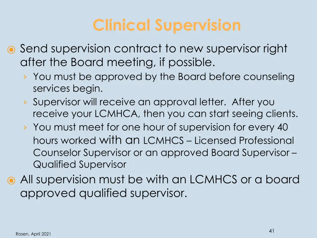 clinical supervision