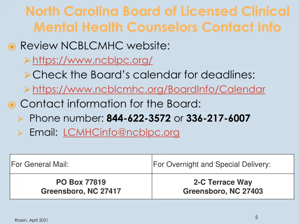 north carolina board of licensed clinical mental