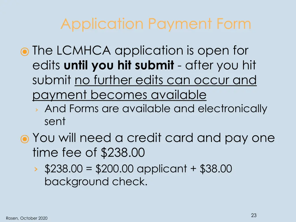 application payment form