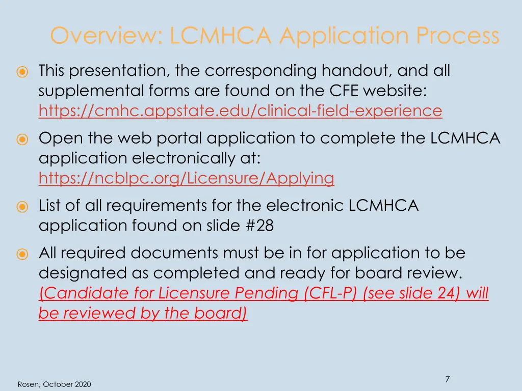 overview lcmhca application process