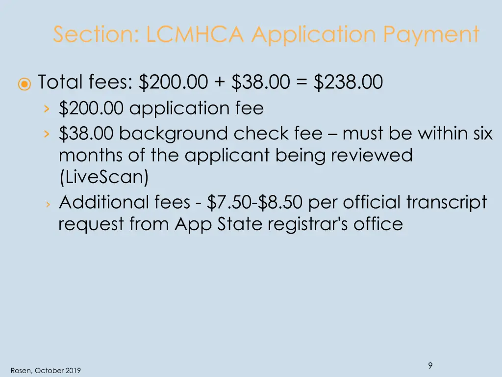 section lcmhca application payment