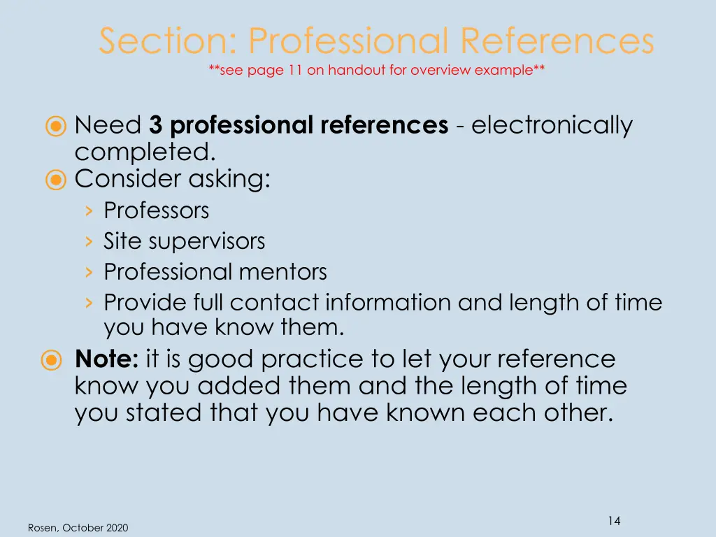 section professional references see page