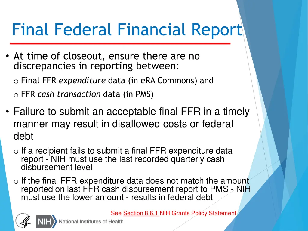 final federal financial report