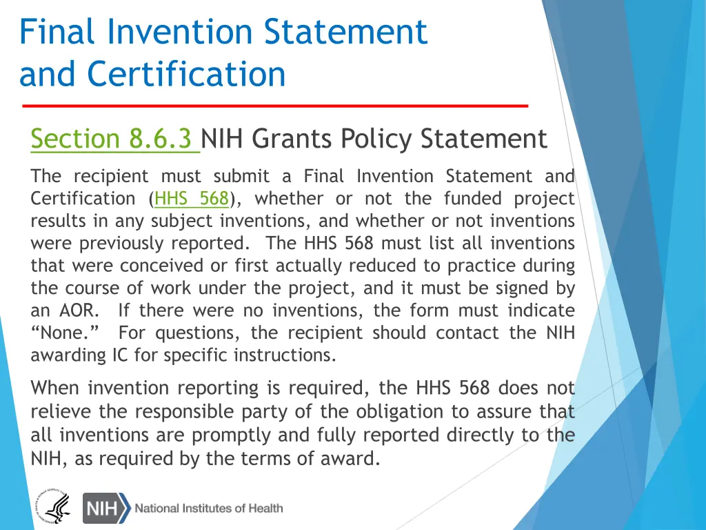 final invention statement and certification