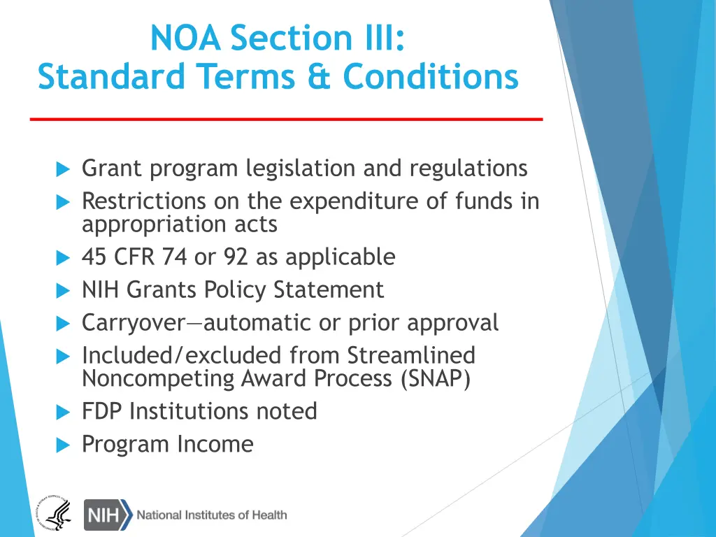 noa section iii standard terms conditions