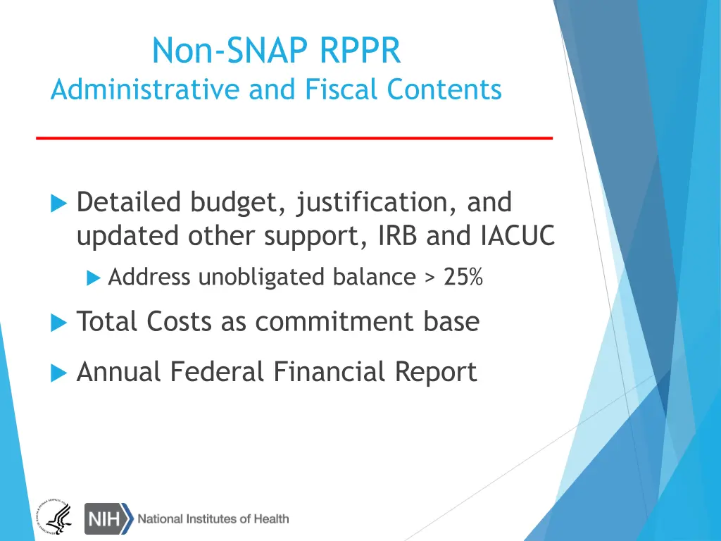 non snap rppr administrative and fiscal contents