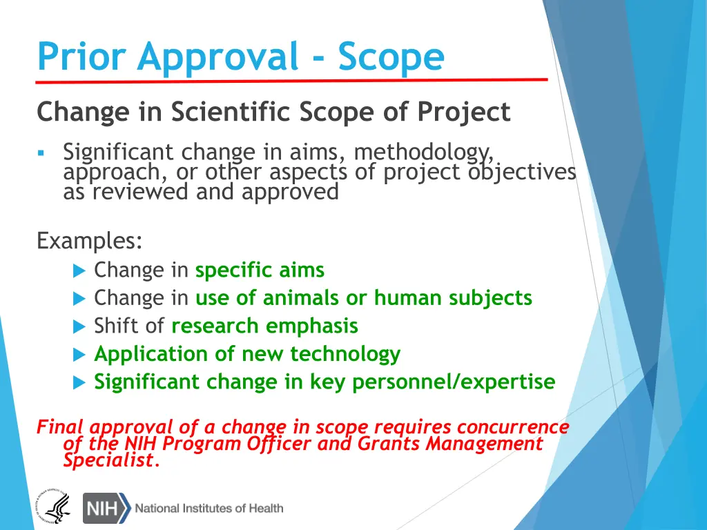 prior approval scope