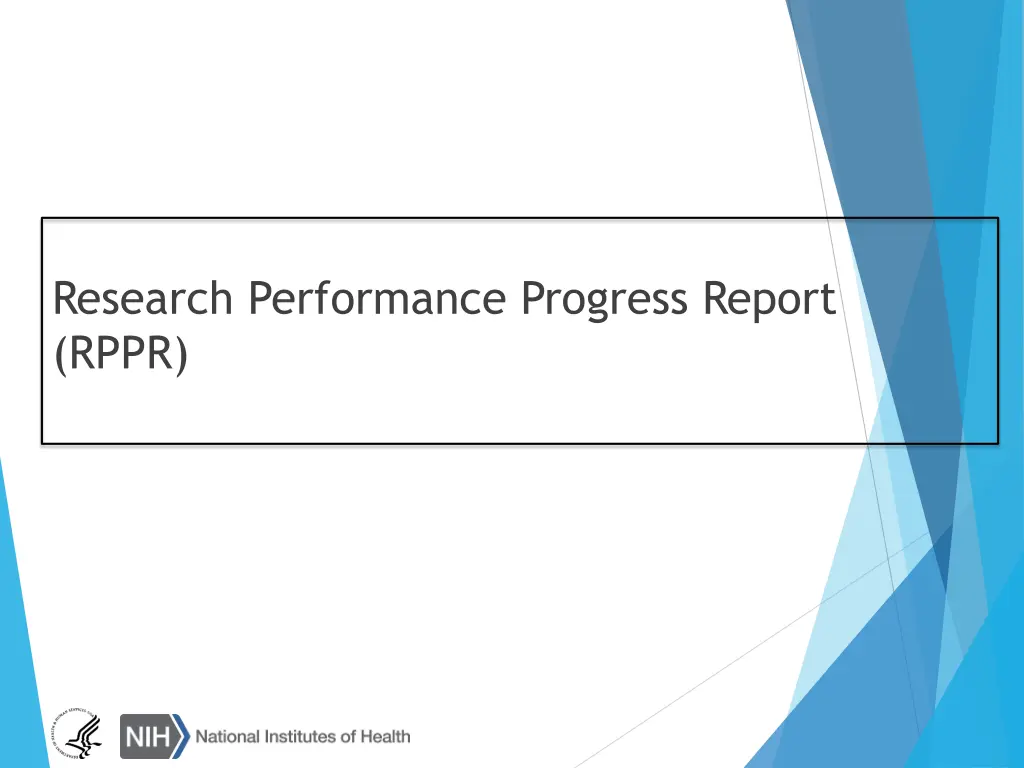 research performance progress report rppr