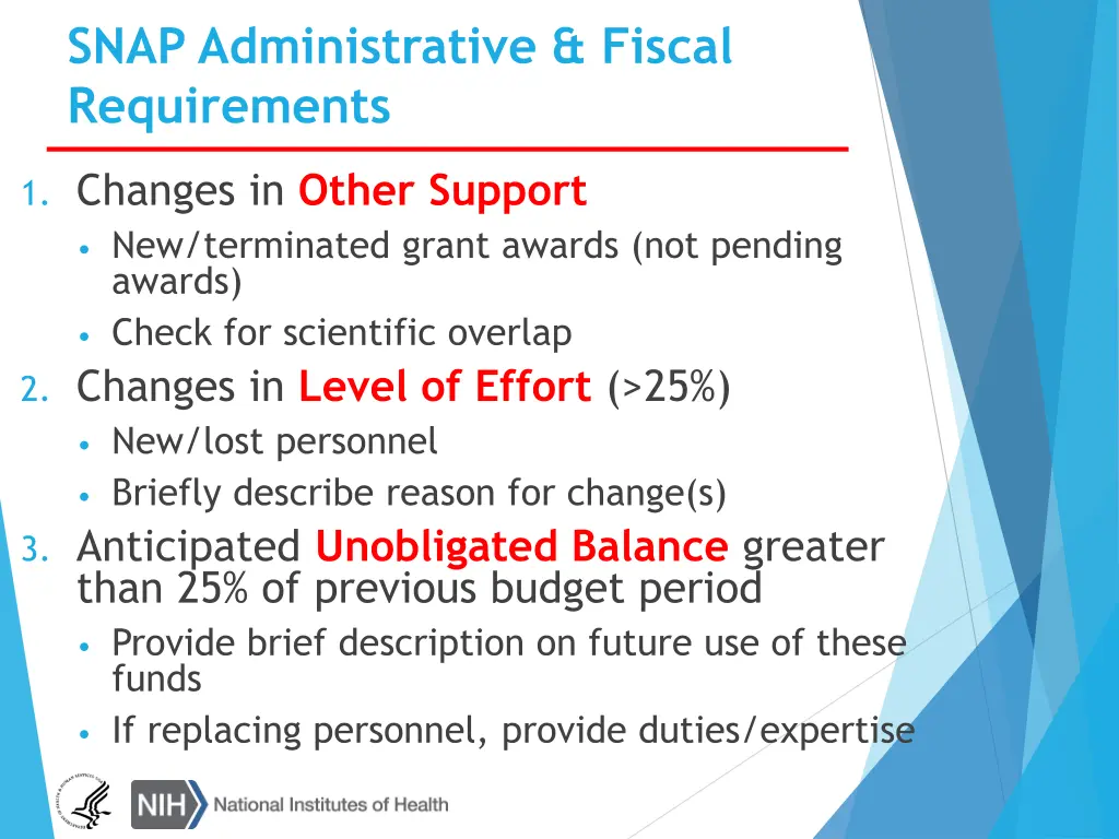 snap administrative fiscal requirements 1