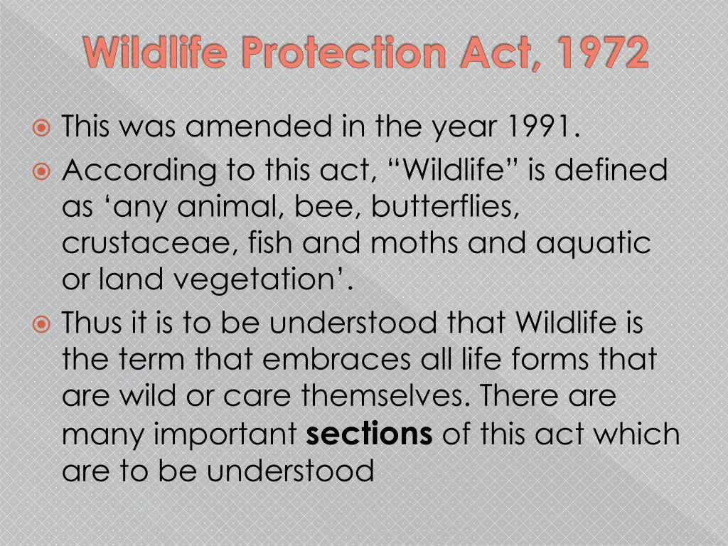 wildlife protection act 1972