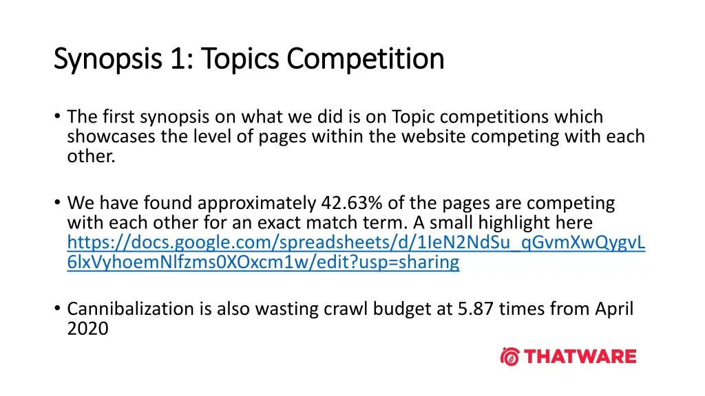 synopsis 1 topics competition synopsis 1 topics