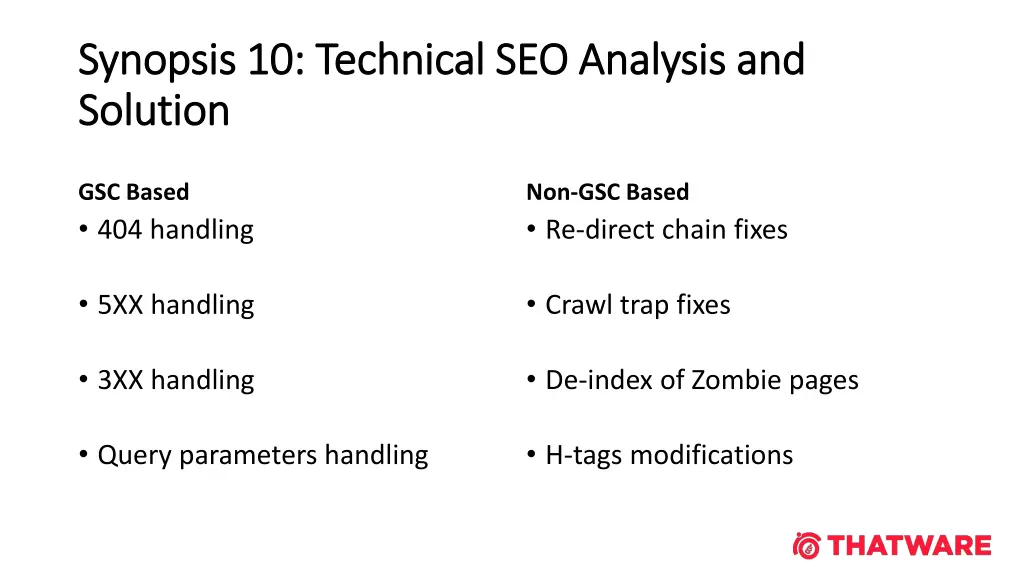 synopsis 10 technical seo analysis and synopsis