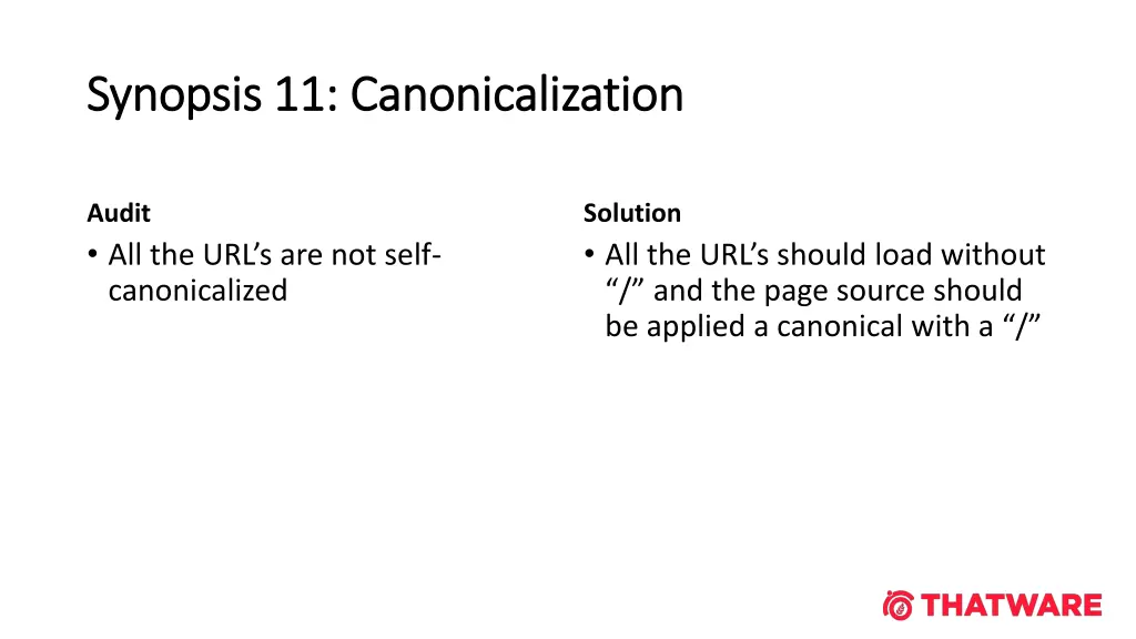 synopsis 11 canonicalization synopsis