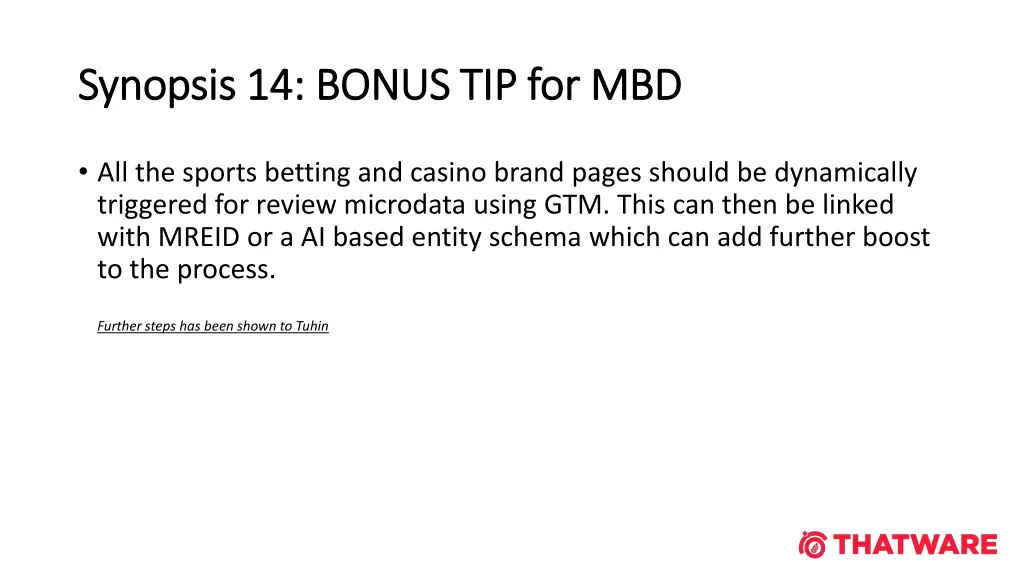 synopsis 14 bonus tip for mbd synopsis 14 bonus