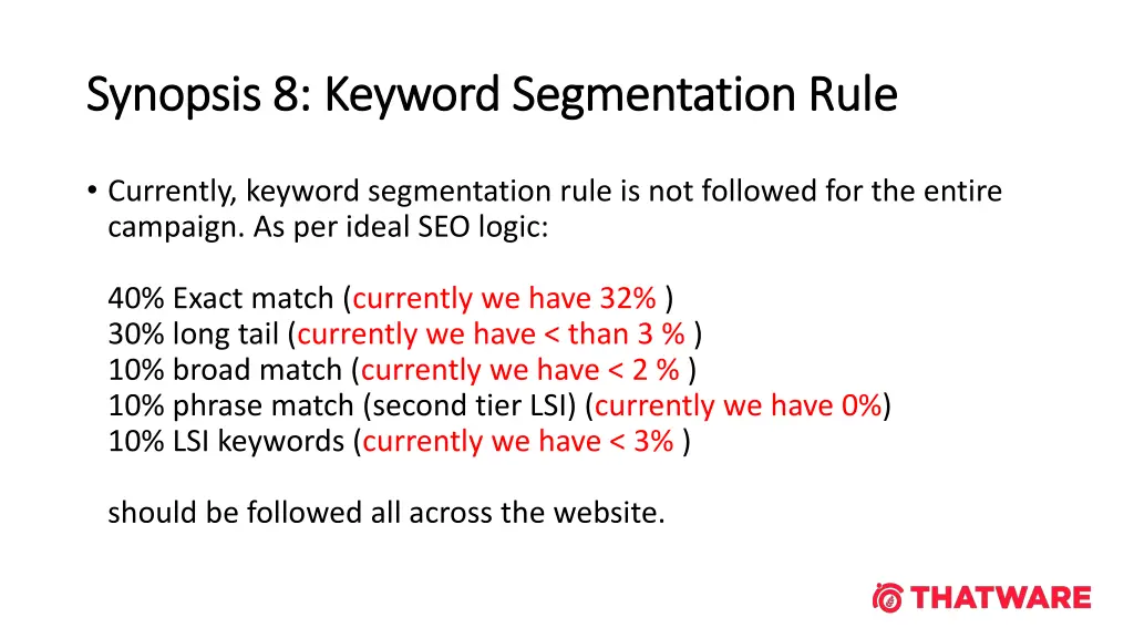 synopsis 8 keyword segmentation rule synopsis