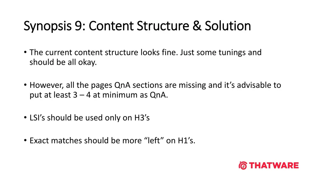 synopsis 9 content structure solution synopsis