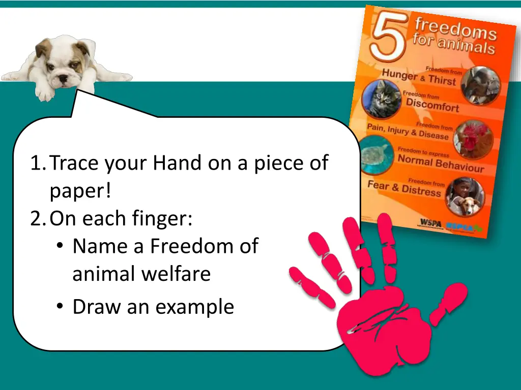 1 trace your hand on a piece of paper 2 on each