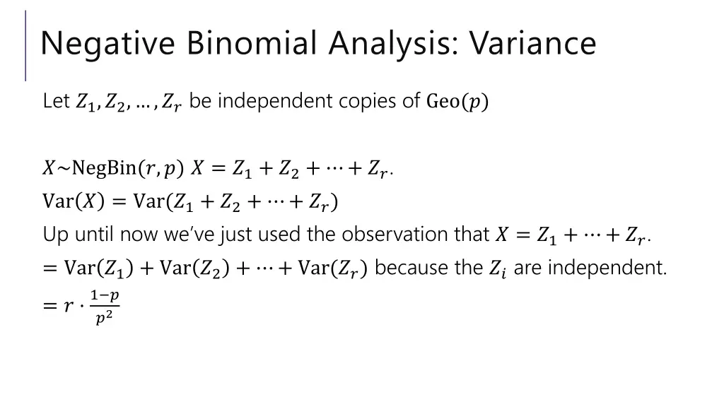 negative binomial analysis variance