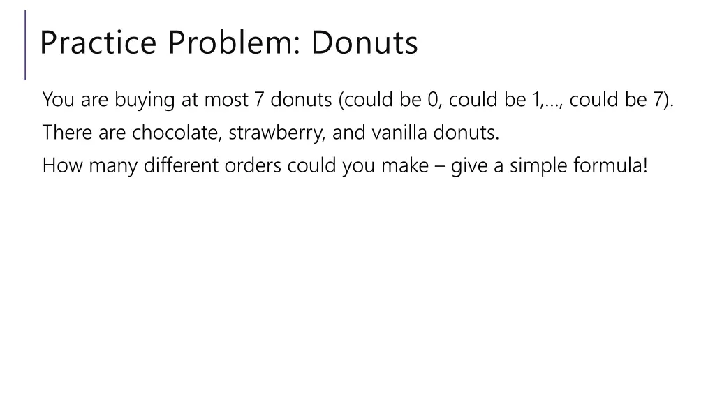 practice problem donuts