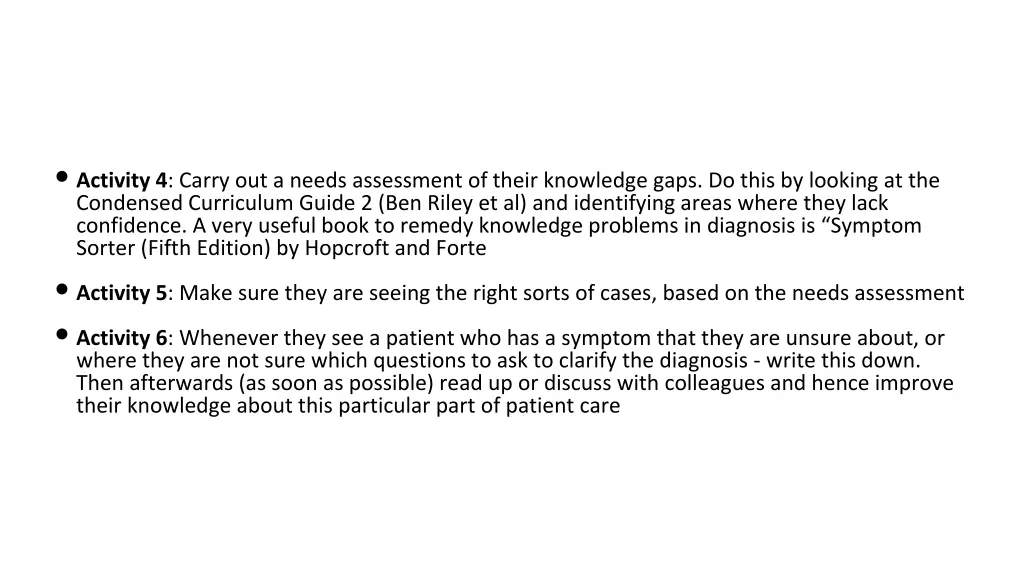 activity 4 carry out a needs assessment of their