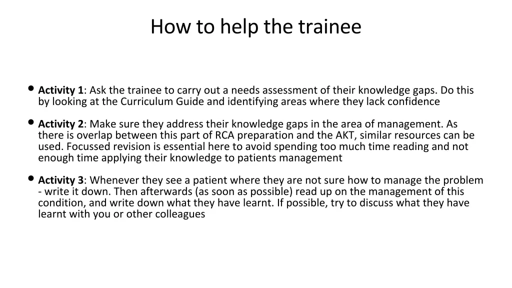 how to help the trainee 5