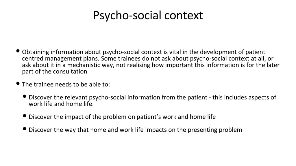 psycho social context