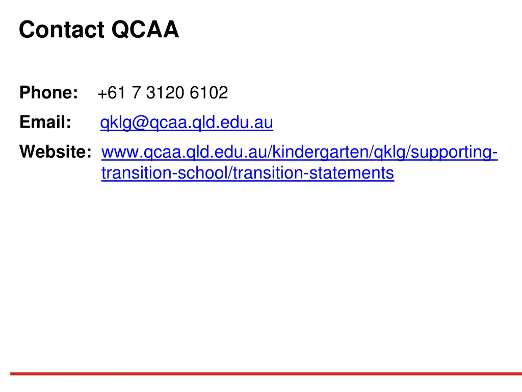 contact qcaa