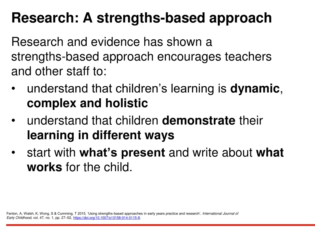 research a strengths based approach