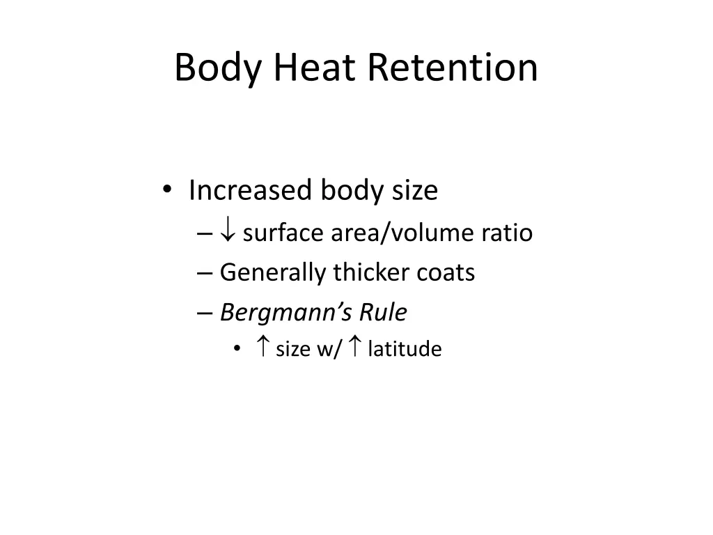 body heat retention