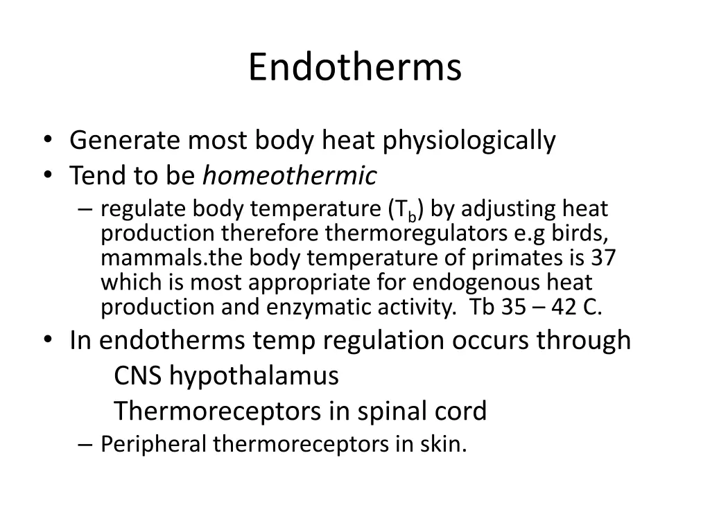 endotherms