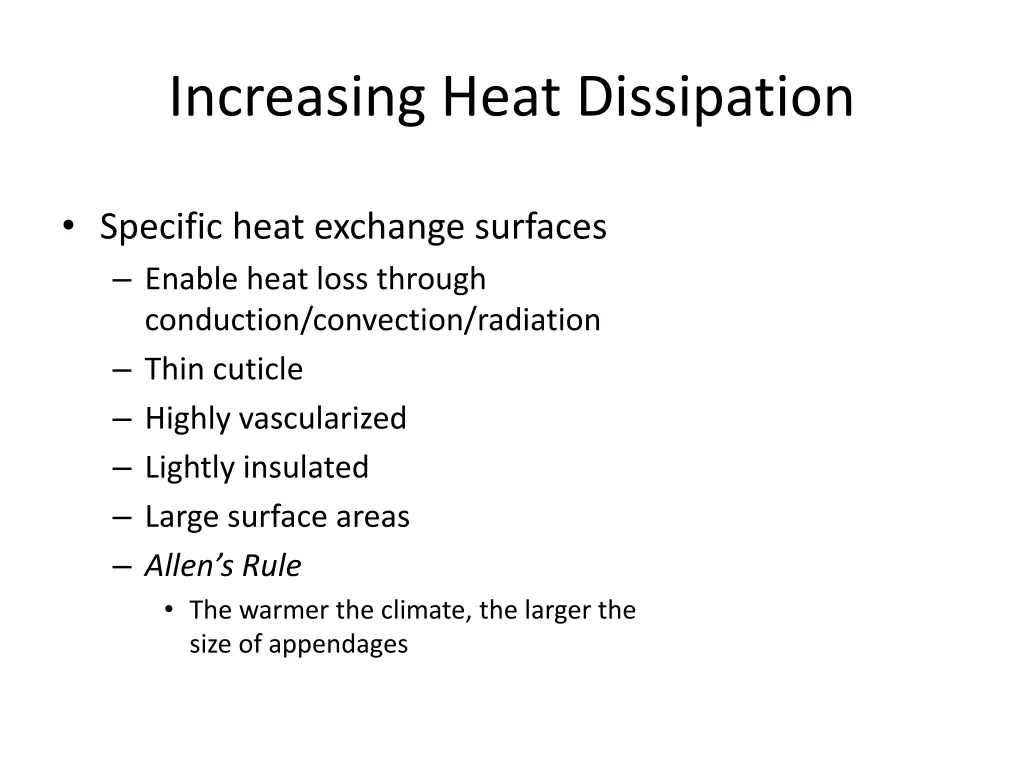 increasing heat dissipation