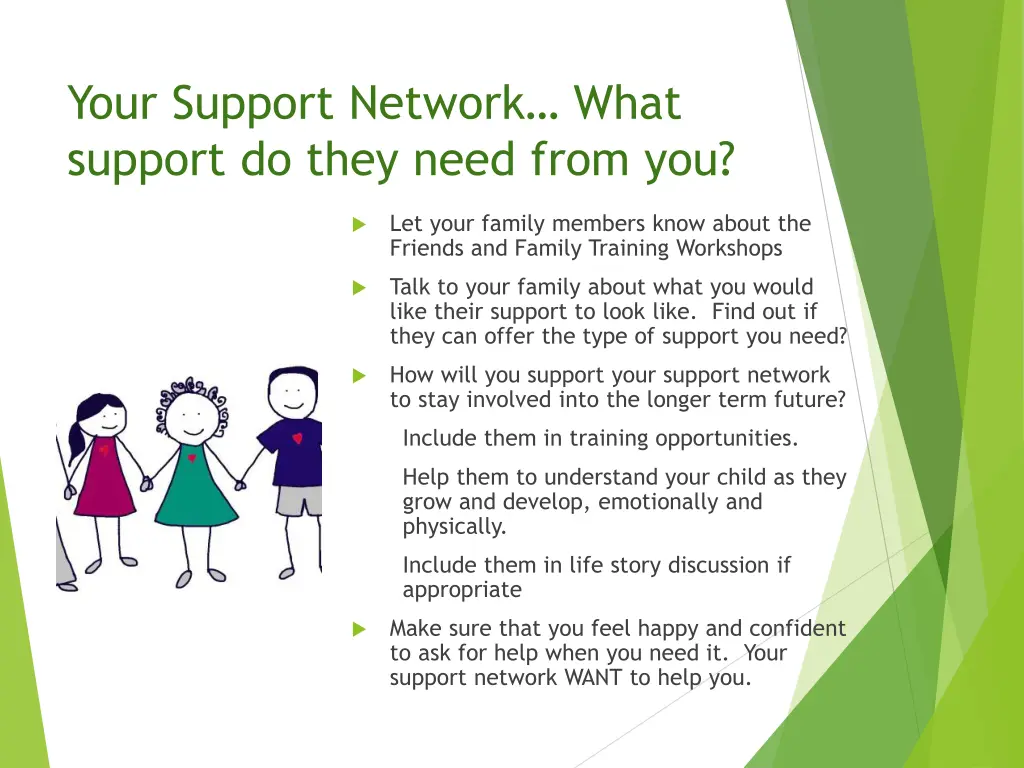 your support network what support do they need