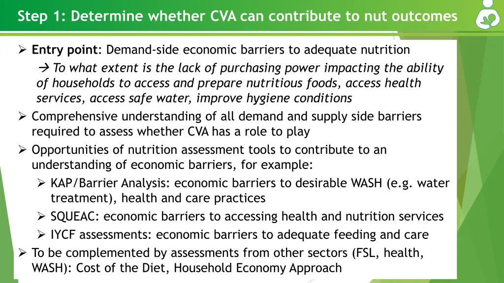 step 1 determine whether cva can contribute