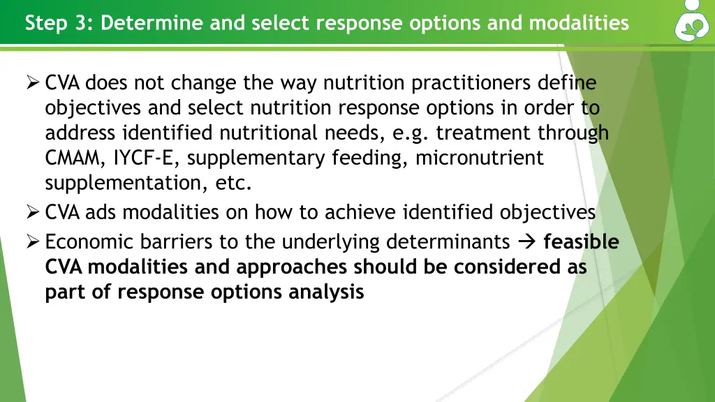 step 3 determine and select response options