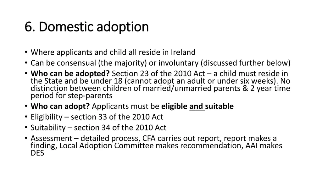 6 domestic adoption 6 domestic adoption