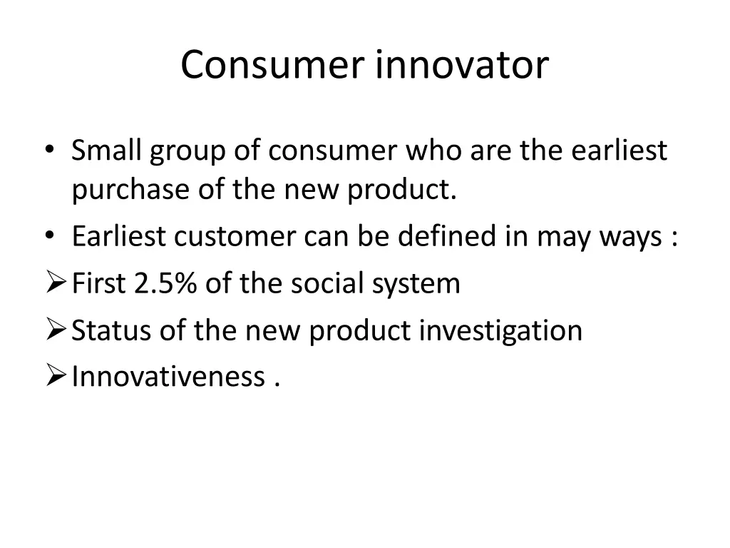 consumer innovator