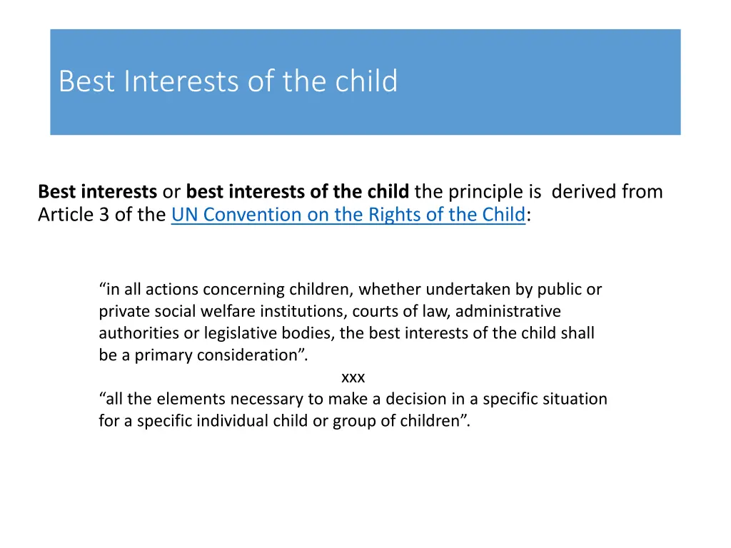 best interests of the child