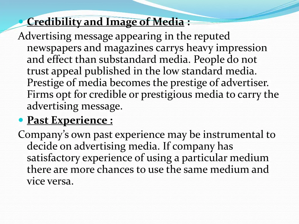 credibility and image of media advertising