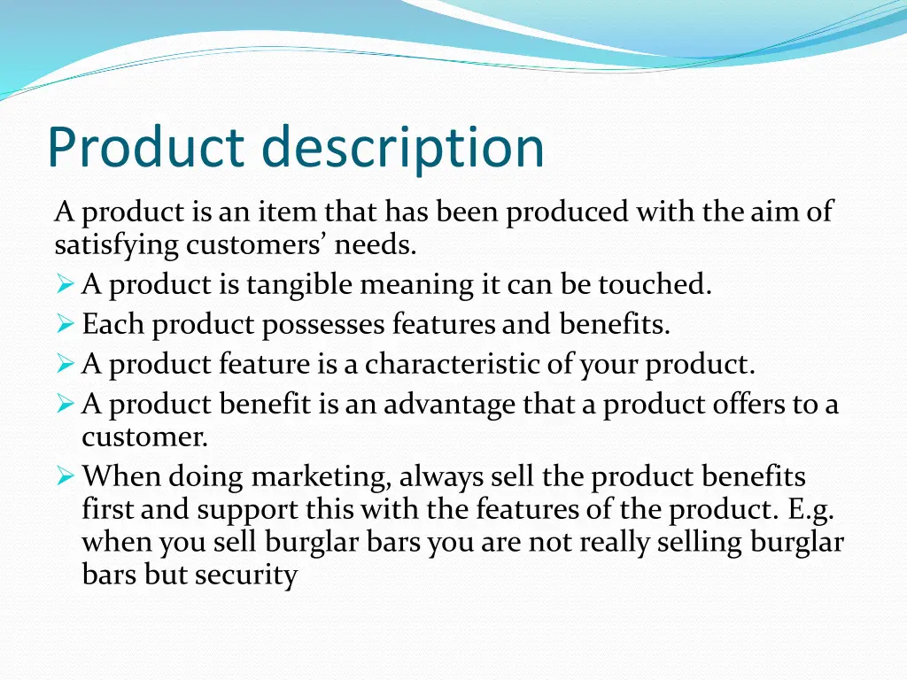 product description