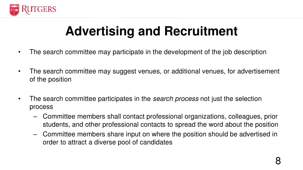 advertising and recruitment