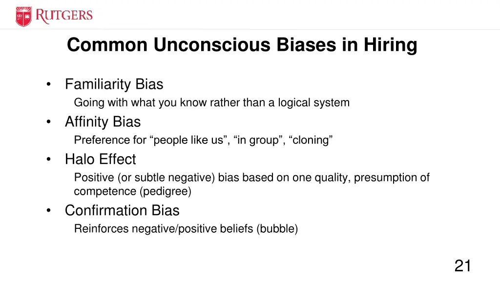 common unconscious biases in hiring