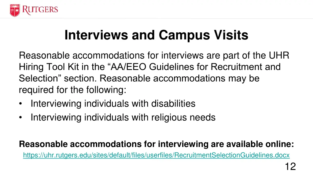 interviews and campus visits