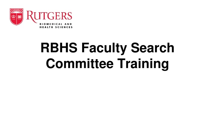 rbhs faculty search committee training