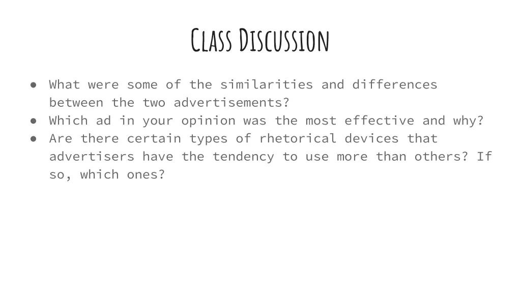 class discussion