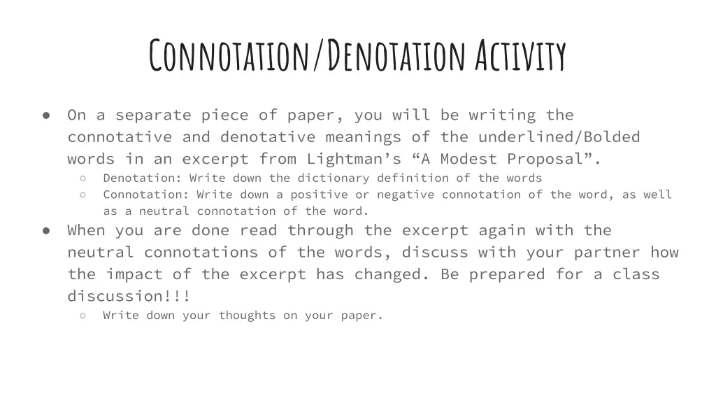 connotation denotation activity