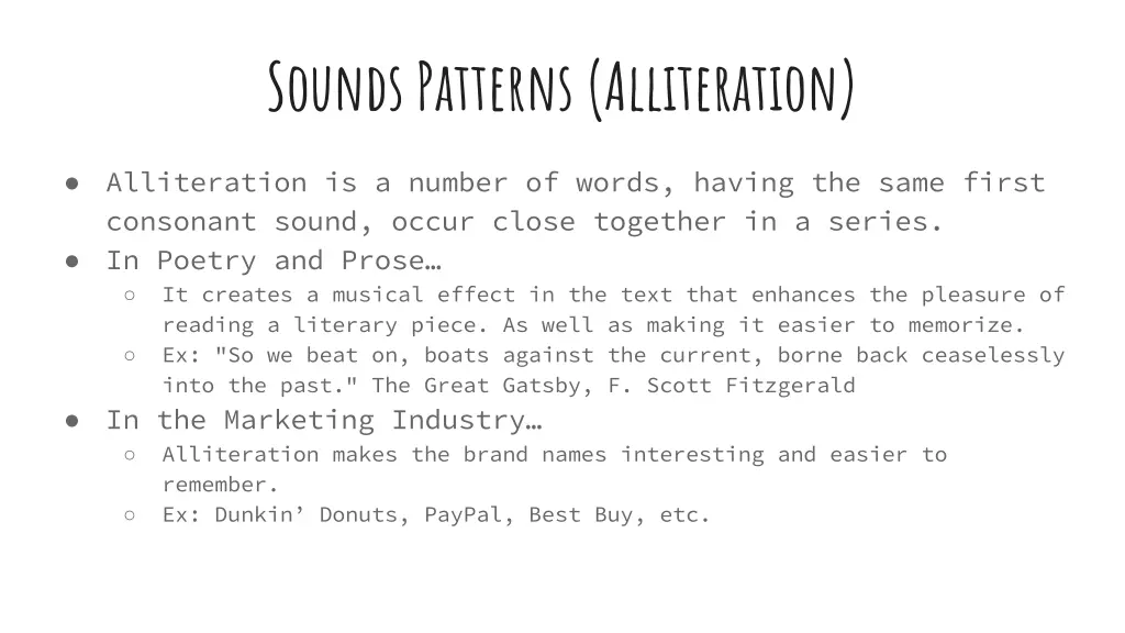 sounds patterns alliteration