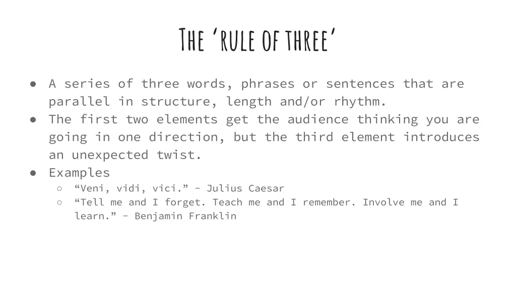 the rule of three