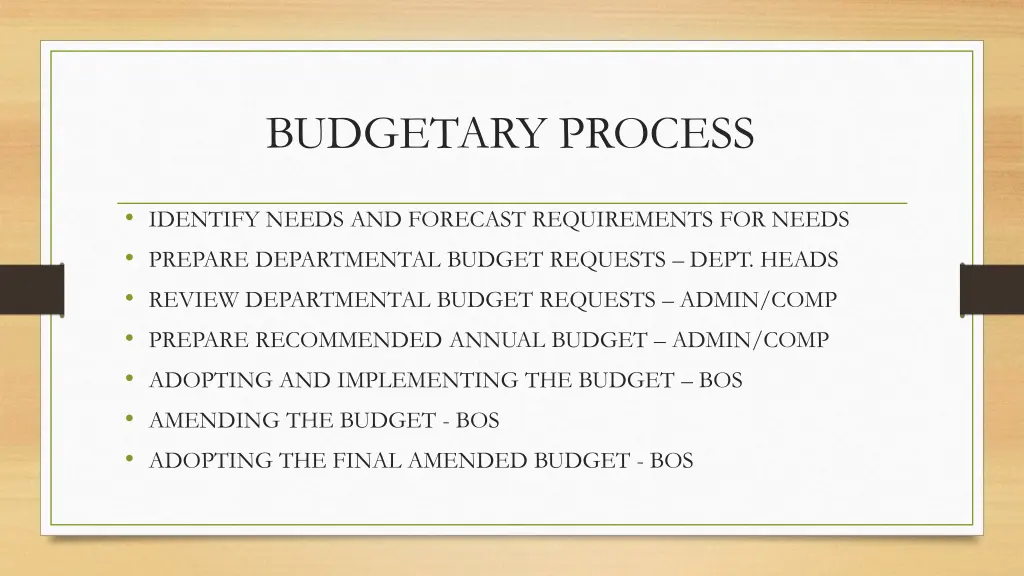 budgetary process