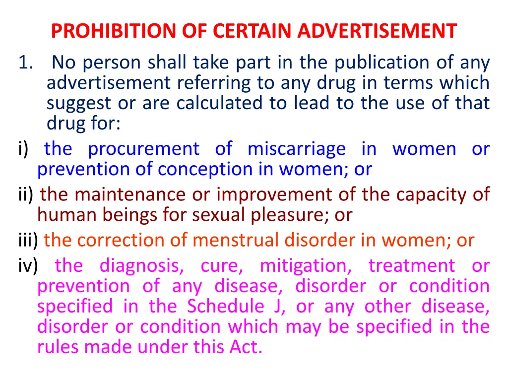 prohibition of certain advertisement 1 no person